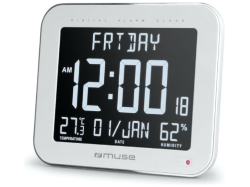 MUSE M-090WMC, LCD hodiny s teplomerom